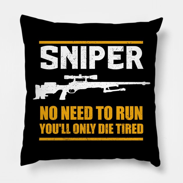 Sniper - no need to run Pillow by Streetwear KKS