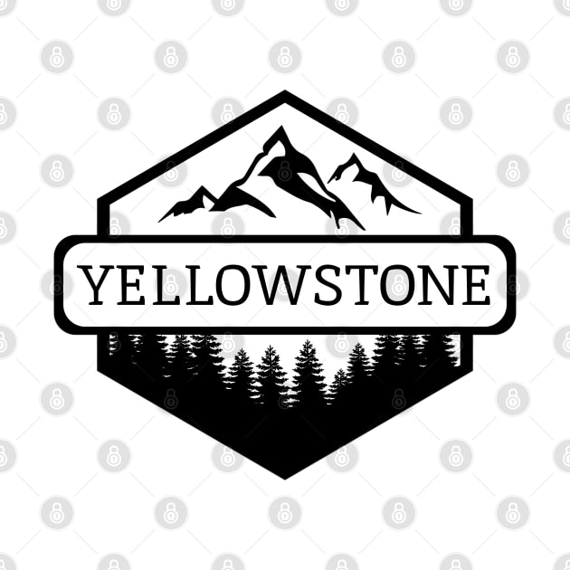 Yellowstone Montana Mountains and Trees by B & R Prints