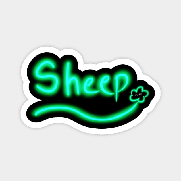 Glow Sheep Magnet by Wolfgon Designs