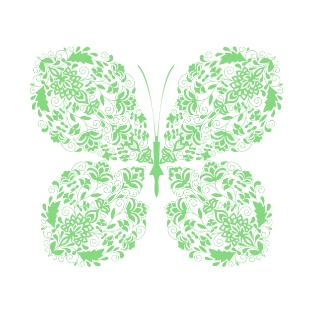 Paisley Pastel Green Butterfly by 4U2NV-LDN