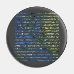 Digits of Pi (Green & Blue on Grey Background) Pin