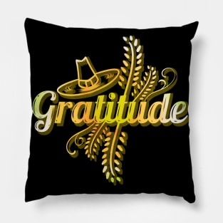 Wheat Ear Pilgrims Hat Gratitude Thanksgiving Pillow