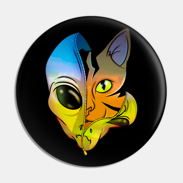 Anime Feline Alien Head Space Cat - Cat In Space - Pin | TeePublic Anime Feline Alien Head Space Cat - Cat In Space - Pin | TeePublic