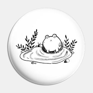 cute frog in a pond Pin