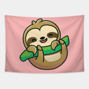 Cute Baby Sloth Funny Cartoon Tapestry