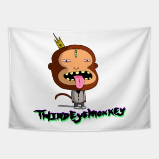 Third Eye Monkey (full colour + logo) Tapestry