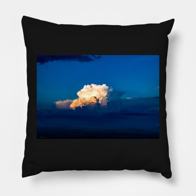 White Puffy Cloud Pillow by Ckauzmann