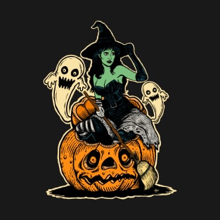 Halloween Witch and Pumpkin T-Shirt