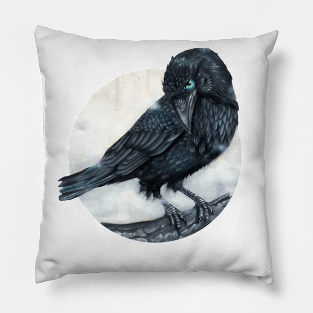 Vampire's Crow in the mist Pillow by Brayanamis