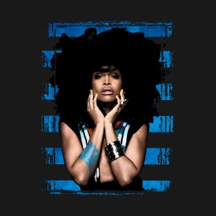 Erykah Badu-Vintage Style-Blue Stripes T-Shirt