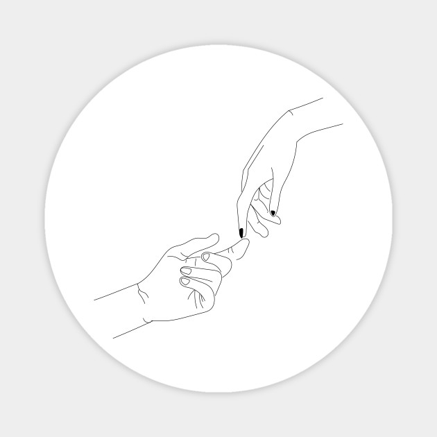 Touching Hands Reaching Out Hands Touchig Magnet Teepublic