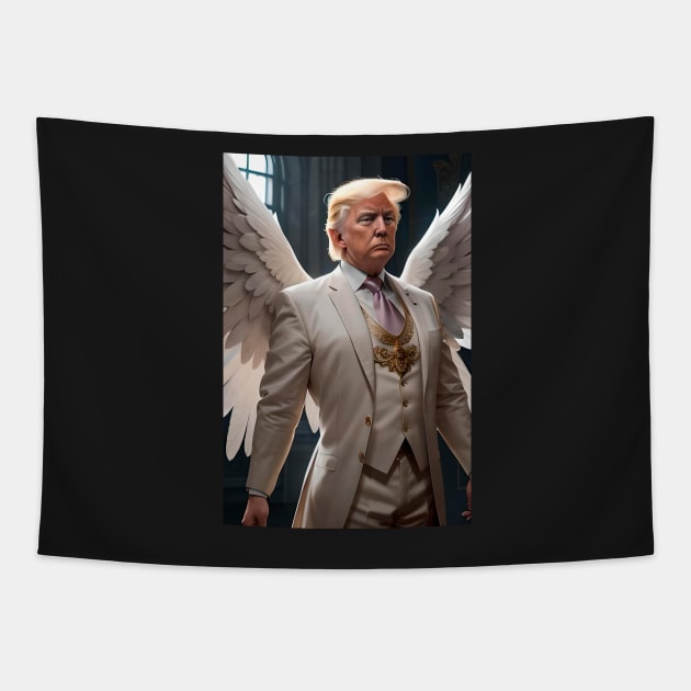 Donald J Trump The Chosen One Trump - Artificial Intelligence Art AI - Donald Trump Mug Shot 2024 - Never Surrender Tapestry by saxsouth