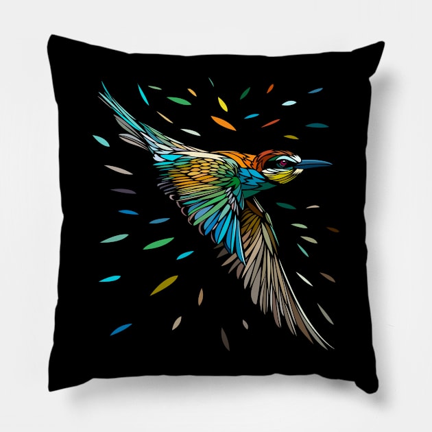 Tribal tropical sparrow Pillow by albertocubatas