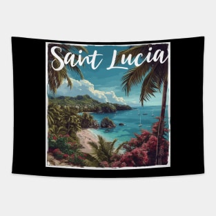 Saint Lucia (White Lettering) Tapestry