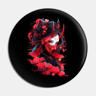 Cyber Geisha , anime style, cyberpunk, demon, t-shirt, tee Pin