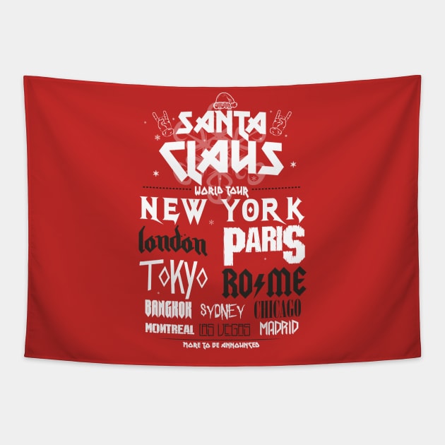 Santa Claus World tour Tapestry by Piercek25