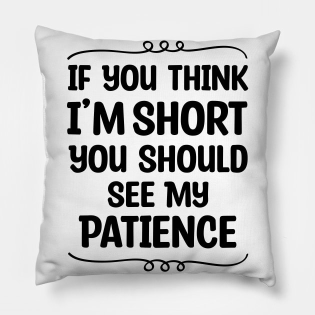 If You Think I'm Short You Should See My Patience Pillow by Blonc
