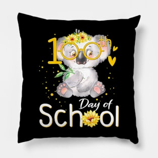 Cute Sunflower Koala Happy 100Th Day Of School Teacher Kids Pillow