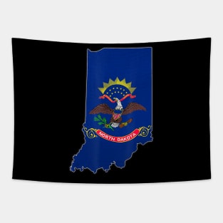 INDIANA STATE MAP NORTH DAKOTA ND Flag Roots Men Women Gift T-Shirt Tapestry