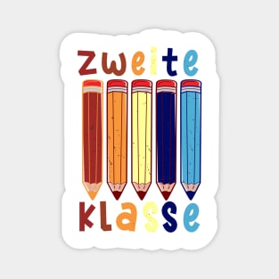 Stifte Zweite Klasse Schulbeginn T shirt Magnet