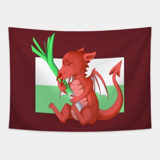 Welsh Dragon with leek Tapestry