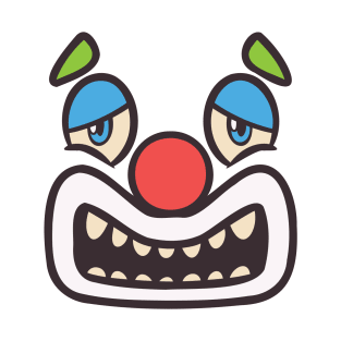 Funny Clown Face Cartoon Illustration T-Shirt