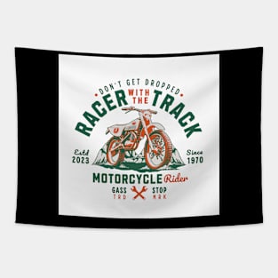 Motorcycle Rider - Racer With The Track Tapestry