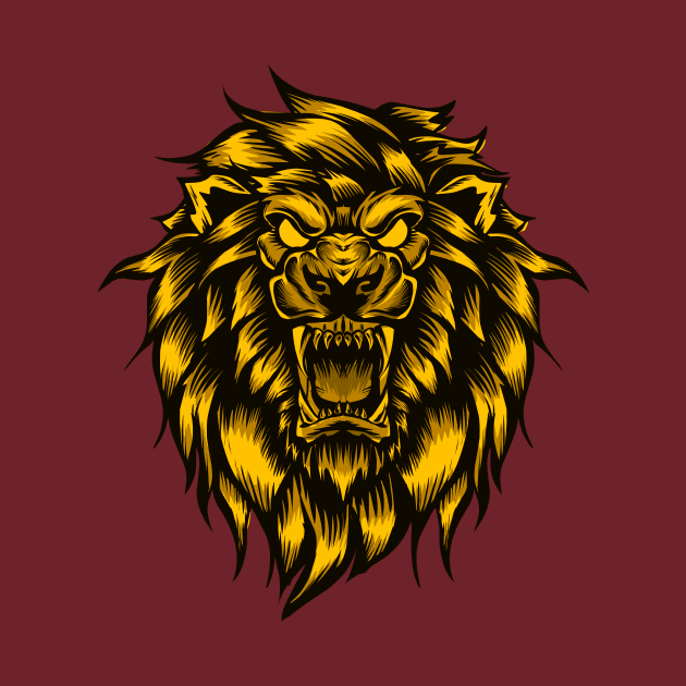 Angry Lion Head by Dreaming Olga