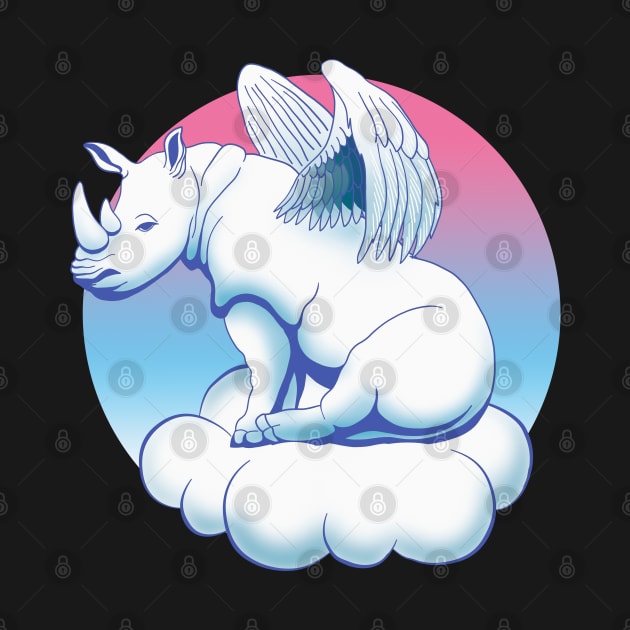 White Rhino Angel Graphic Design by TMBTM