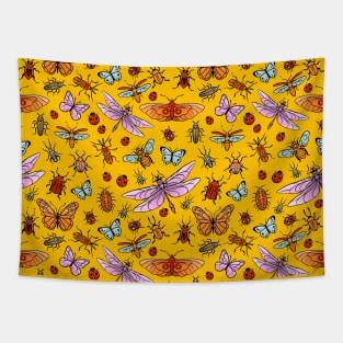 Pretty bugs, butterflies and dragonflies pattern Tapestry