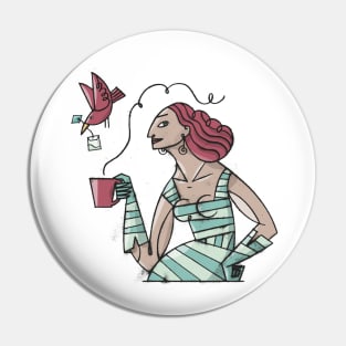 Tea Bird Pin