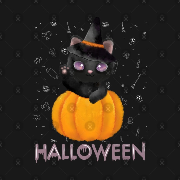 Cute baby witchy cat Trick or treat Funny cute mummy Halloween cute scary little ghost by BoogieCreates