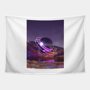 Vaporwave UFO Tapestry