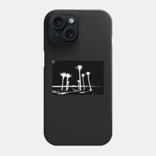 Group of palm trees on Benidorm beach black and white Phone Case