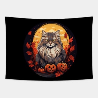 Siberian Cat Halloween, Cat Lover Tapestry