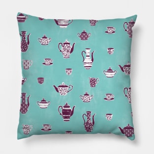 Turquoise Tea Party Pillow