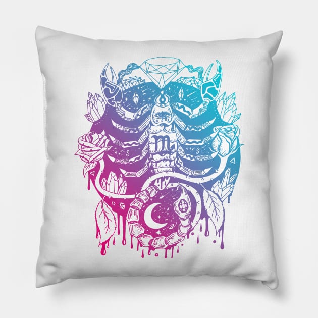 Dual Color Mystic Scorpio Zodiac Pillow by kenallouis