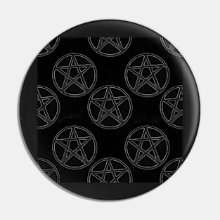 Dark Black Gothic Stone Pentagrams Pin