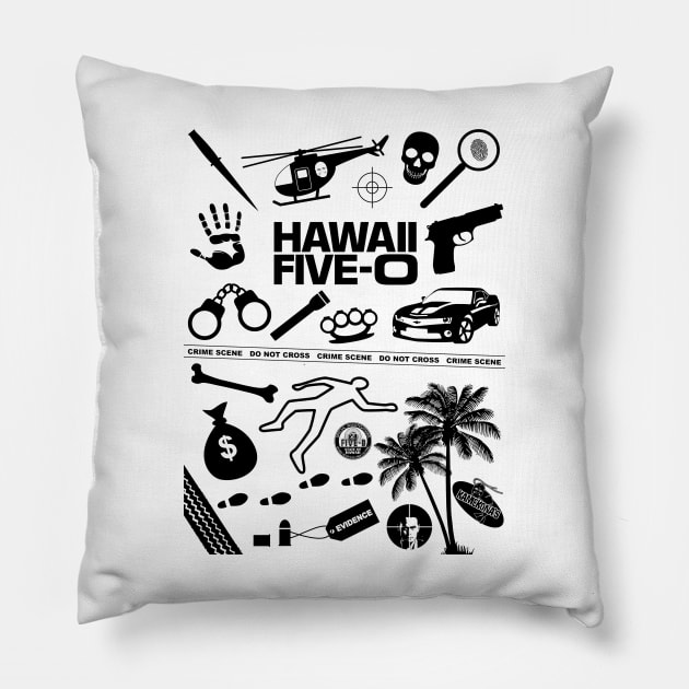 Hawaii Five-O Icons Pillow by fozzilized