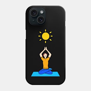 Pretty cartoon yoga woman spiritual pose Phone Case