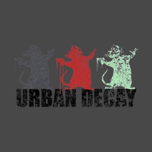 Grunge Urban Decay Contemporary Gangster Rats Design T-Shirt