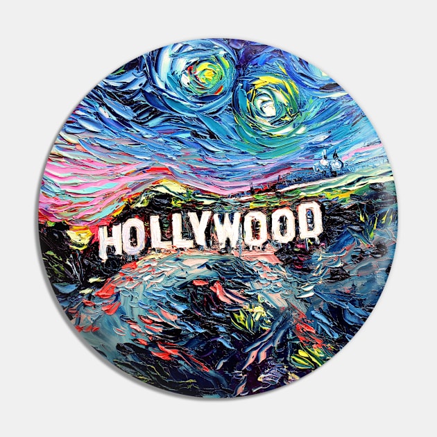 van Gogh Never Saw Hollywood Pin by sagittariusgallery