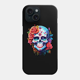 Beautiful Mardi Gras Skull with Roses. Phone Case