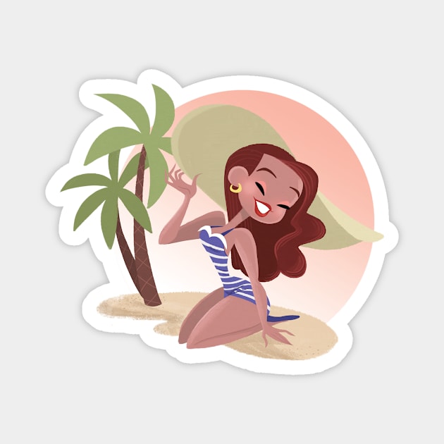 Betty at the Beach! Magnet by JoTheZette