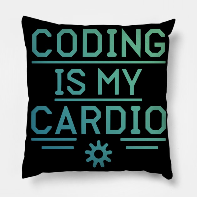 Coding Is My Cardio | Playful Programmer Fitness Pillow by Indigo Lake