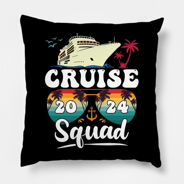 Birthday Cruise Squad Birthday Party Tee Cruise Squad 2024 Pillow by Sowrav