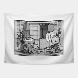 cute kawaii restaurant manga style Tapestry