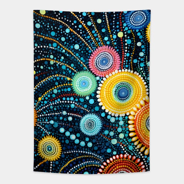 Explore the Cultural Depth: Australian Aboriginal Art and Unique Visual Traditions Tapestry by insaneLEDP