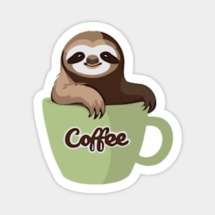 Sloth in the Coffee Mug for Caffeine and Chill Vibes Magnet