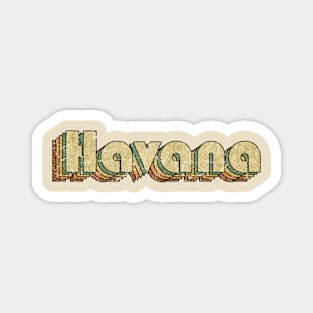 Havana // Vintage Rainbow Typography Style // 70s Magnet